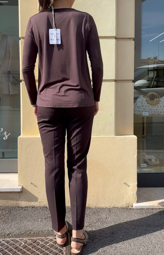 DANIEL & MAYER - PANTALONE BASICO cod. CAMERON ESTIVO - Testa di moro