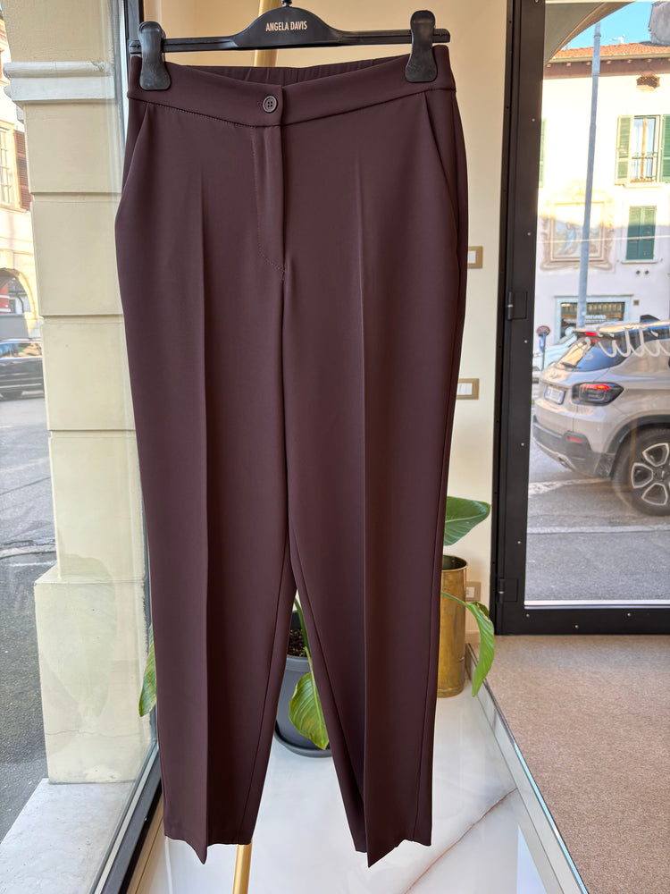 ANGELA DAVIS - PANTALONE CON COULISSE - CIOCCOLATO