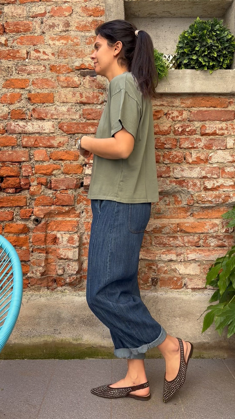 SUSY MIX - T SHIRT SCATOLETTA - VERDE SALVIA