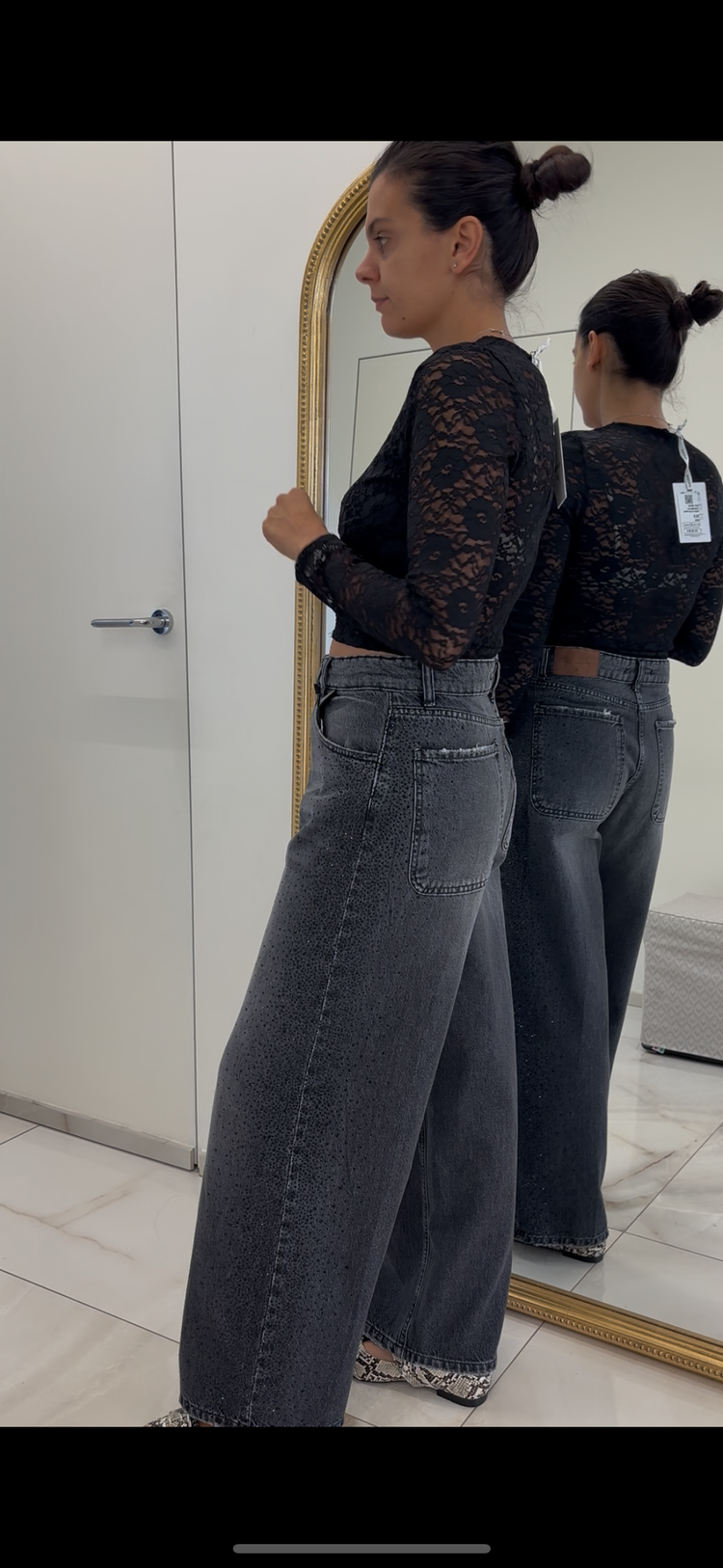 PHILIP - JEANS NERO DIAMANTINI