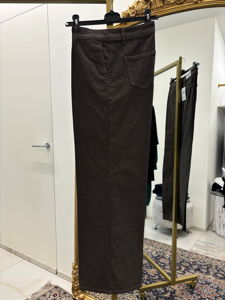 DANIEL & MAYER - PANTALONE A PALAZZO PUNTINATO - MARRONE