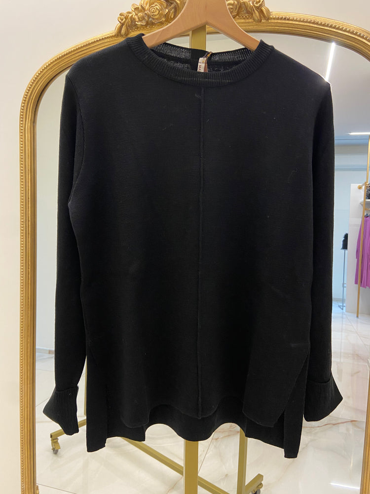 MARGARET - MAGLIONE lana merino extrafine ANASTASIA - NERO