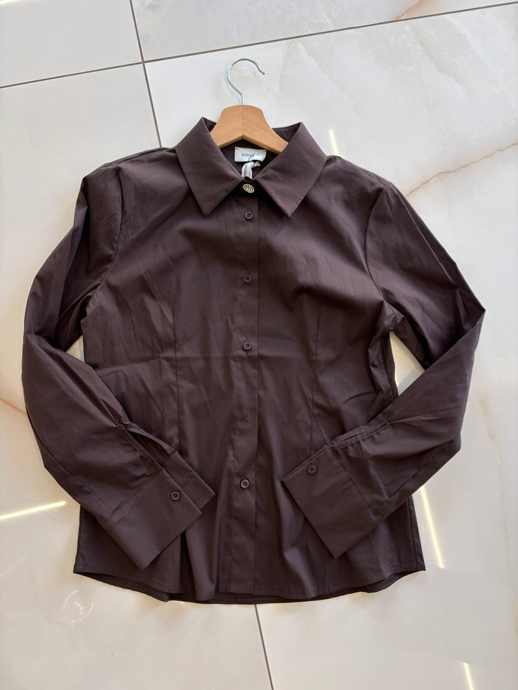 SUSY MIX - CAMICIA BOTTONE - MORO