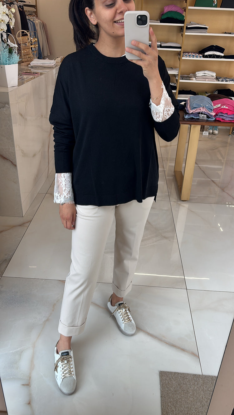 SUSY MIX - MAGLIA GIROCOLLO - K271 - NERA