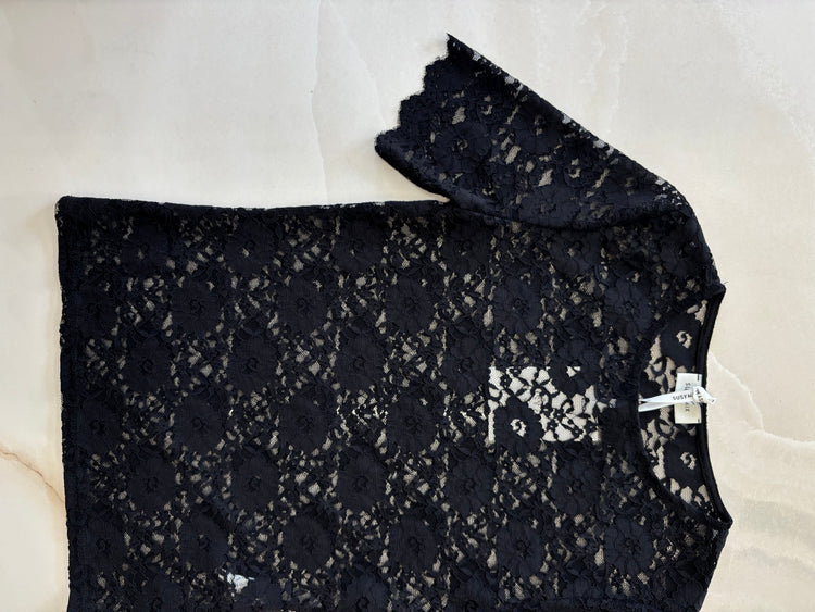 SUSY MIX - SOTTOGIACCA IN PIZZO MANICA CORTA - NERA