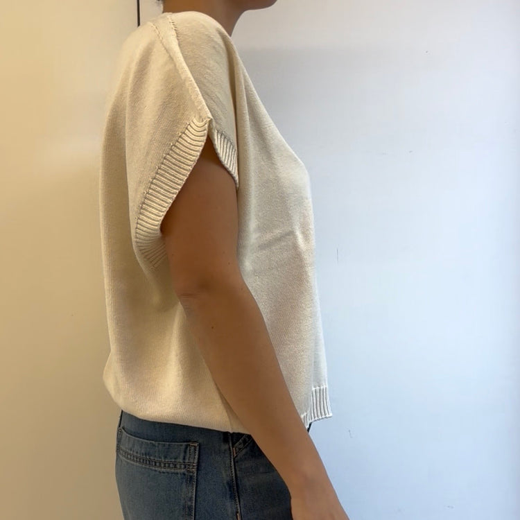 SUSY MIX - MAGLIA GILET - BEIGE