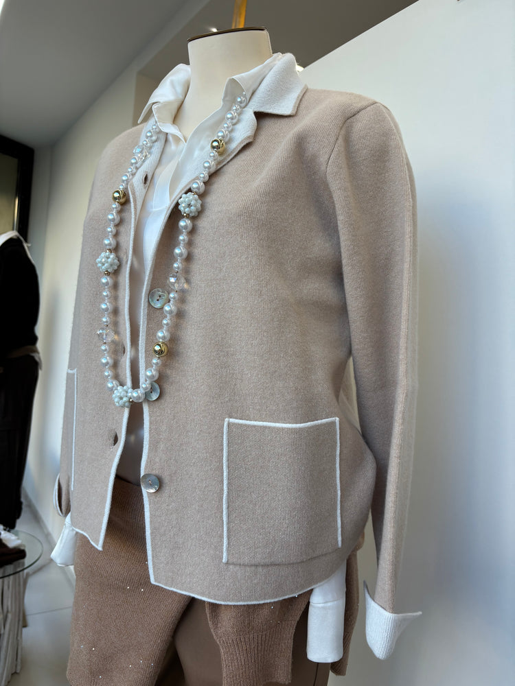 DANIEL E MAYER - GIACCA IN MAGLIA - BEIGE