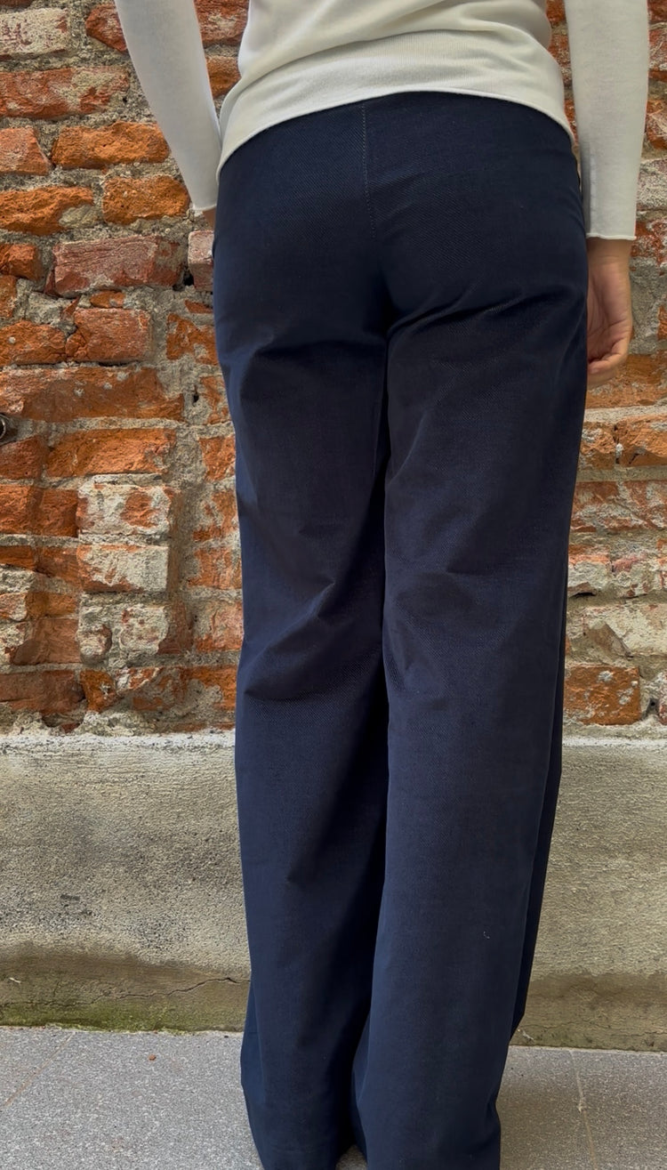 DANIEL & MAYER - PANTALONE IN TESSUTO MISTO VELLUTO - BLU