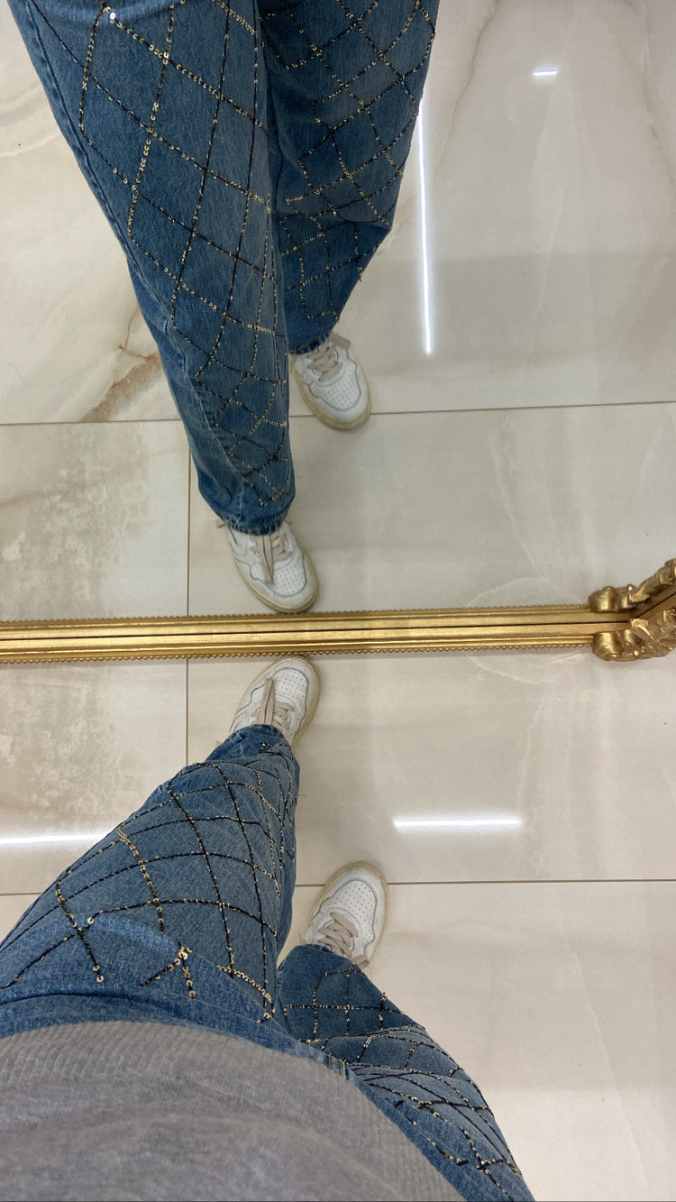 SOUVENIR ⭐ - JEANS - PAILLETTES - S