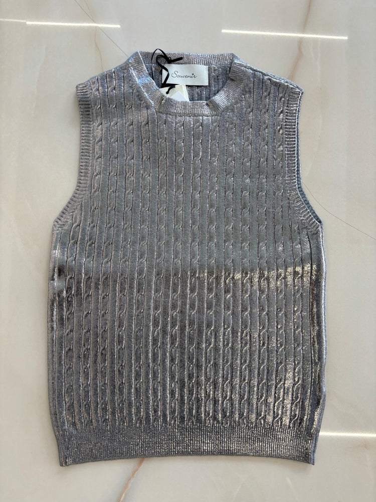 SOUVENIR - MAGLIA GILET - ARGENTO