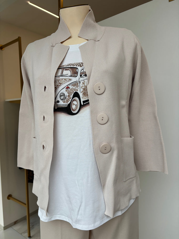 DANIEL & MAYER - GIACCHINA IN MAGLIA - BEIGE