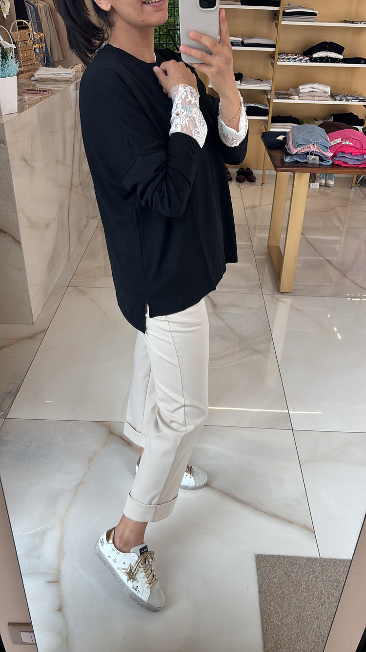 SUSY MIX - MAGLIA GIROCOLLO - K271 - NERA