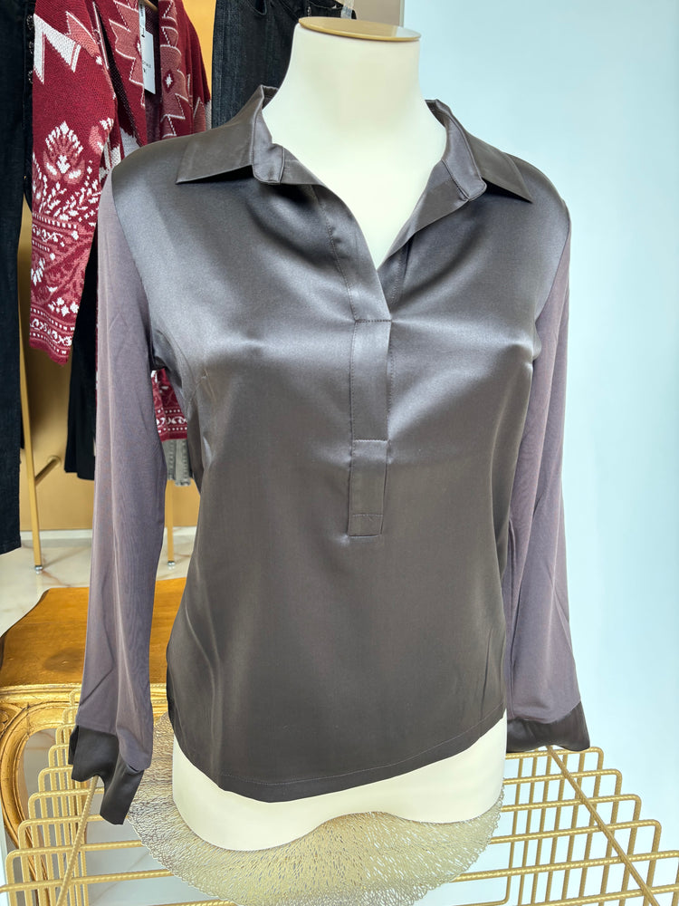 DANIEL E MAYER - MAGLIA CAMICIA SETA - LIQUIRIZA