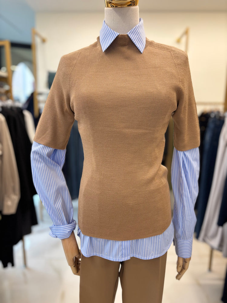 HAVEONE - MAGLIA MEZZO COLLO - CAMMELLO