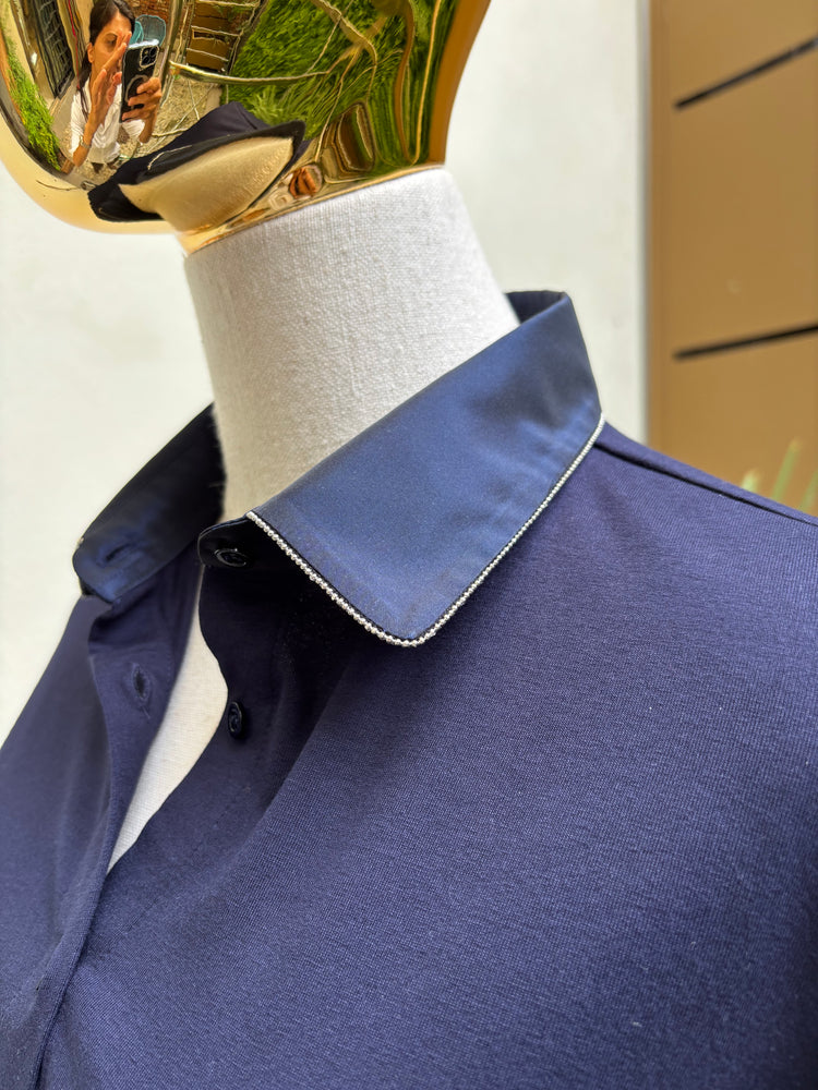 DANIEL E MAYER - CAMICIA IN MAGLIA - BLU NOTTE