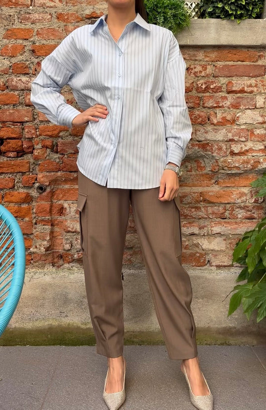 SUSY MIX - CAMICIE GESSATA - CELESTE