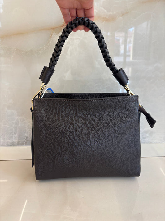 BORSA HOBO PICCOLA MANICO INTRECCIATO - TESTA DI MORO