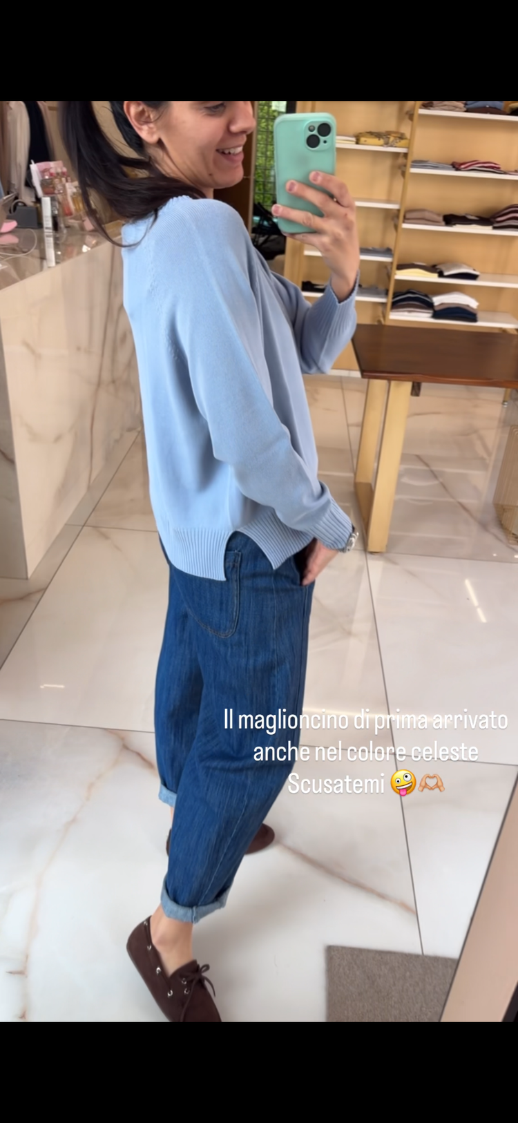 SUSY MIX - MAGLIA SCOLLO A BARCA - CELESTE