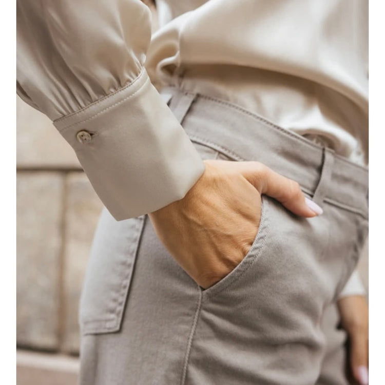 DANIEL & MAYER - CAMICIA IN SETA - BEIGE CON FIOCCO