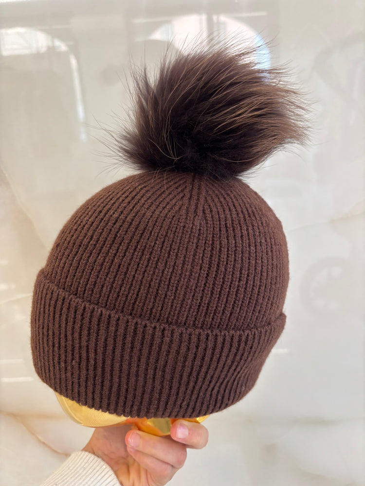 BERRETTA CON PON PON E RISVOLTO - SKIE - BLU