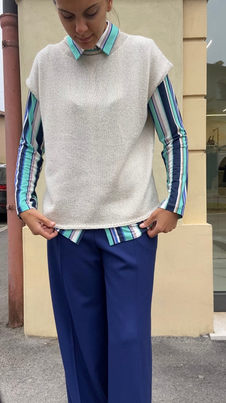 DANIEL & MAYER - CAMICIA IN COTONE - RIGHE BLU