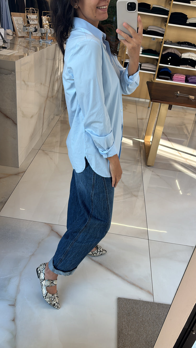 DANIEL & MAYER - CAMICIA IN COTONE BASICA - AZZURRA