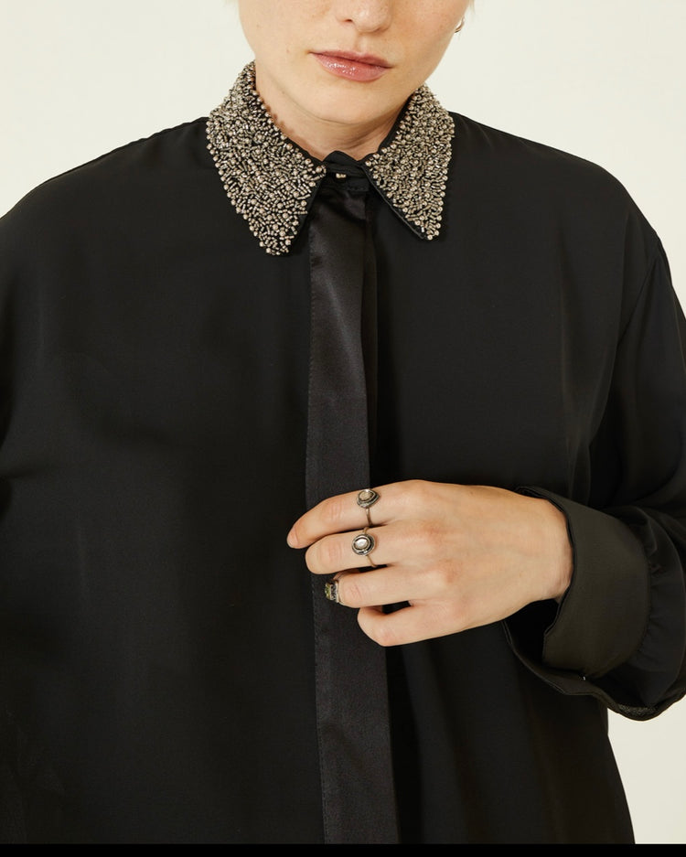 SOUVENIR - CAMICIA CON DETTAGLIO - NERA