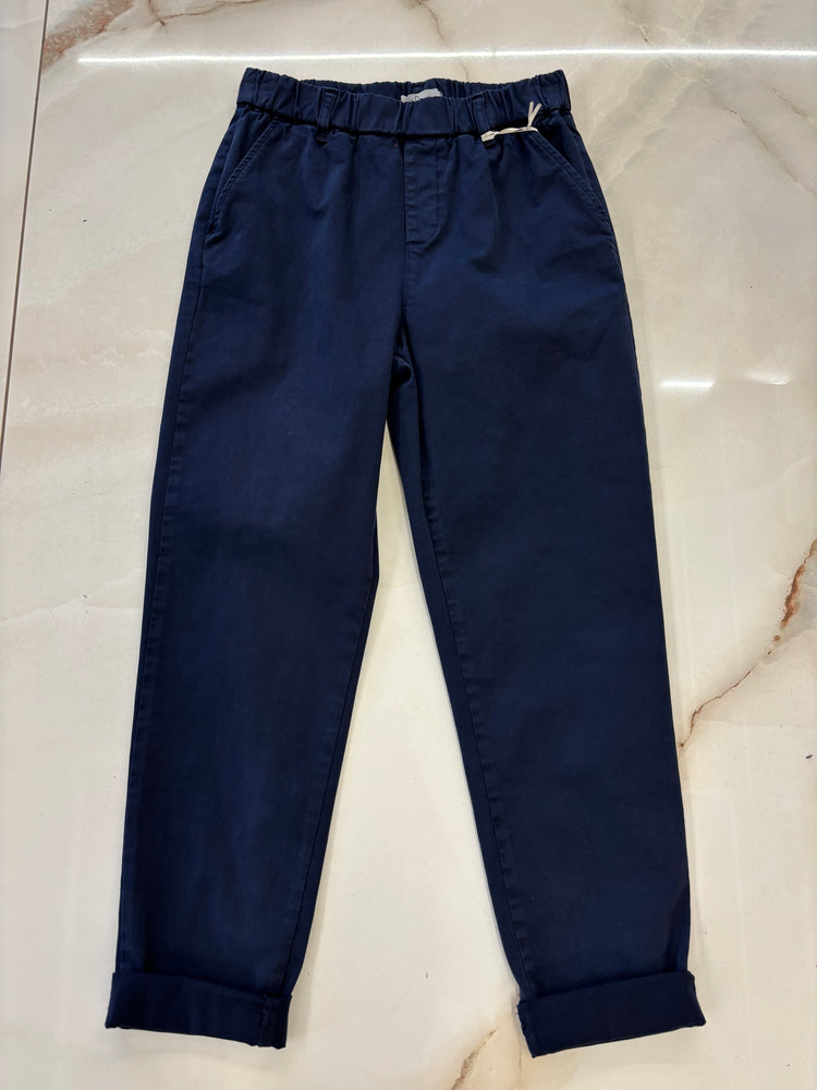 CARMEN - PANTALONE DRITTO CON COULISSE IN VITA - BLU
