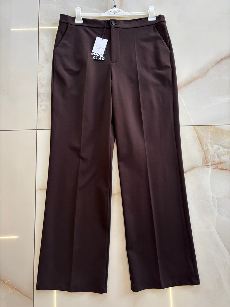SUSY STAR - PANTALONI PALAZZO PP  - CHOCO