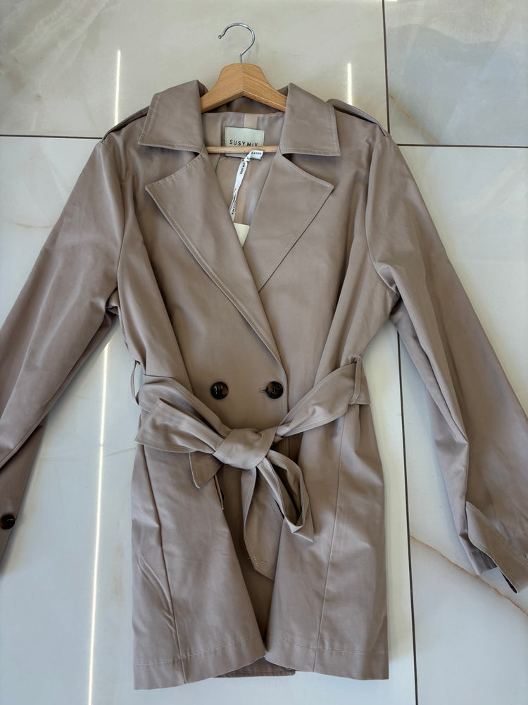 Susy mix - Trench corto doppiopetto - beige