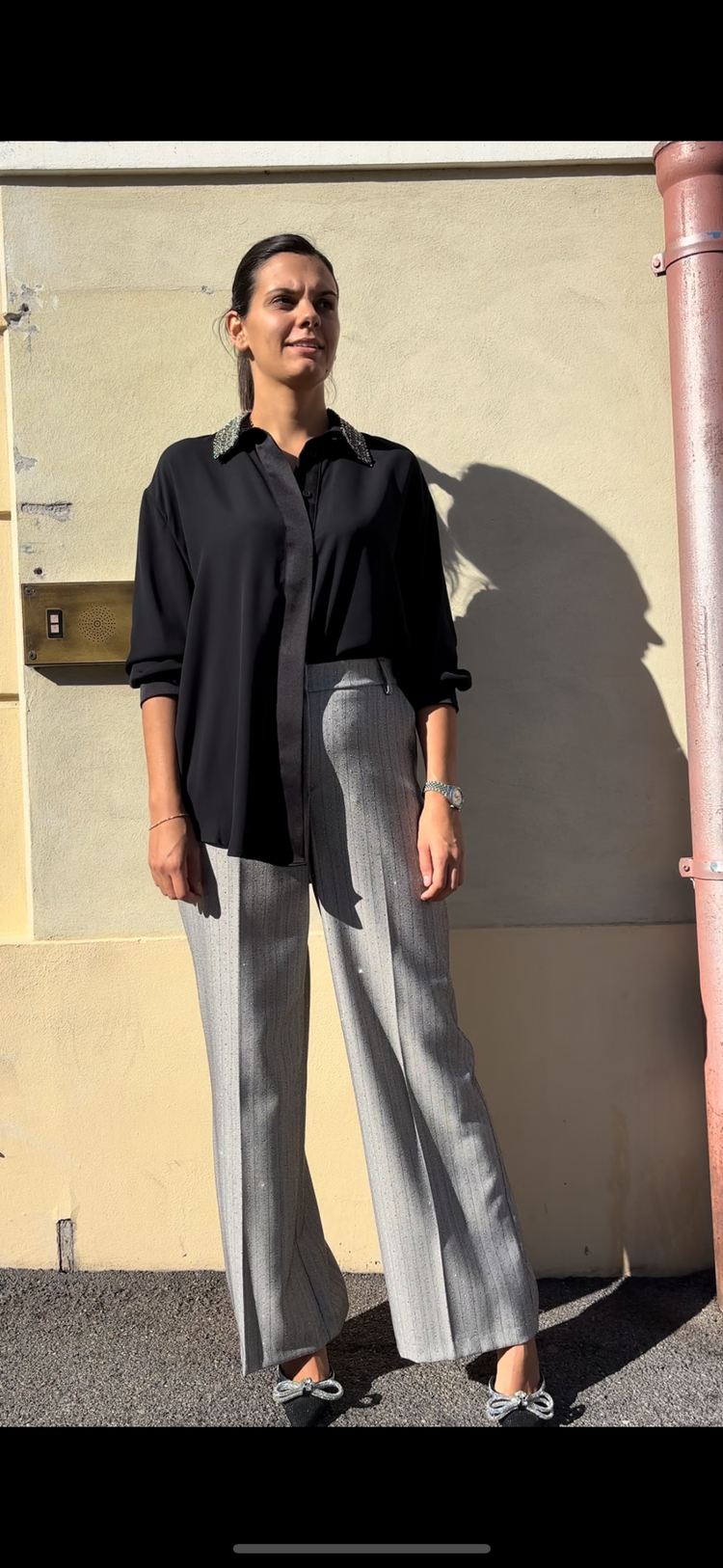 SOUVENIR - CAMICIA CON DETTAGLIO - NERA