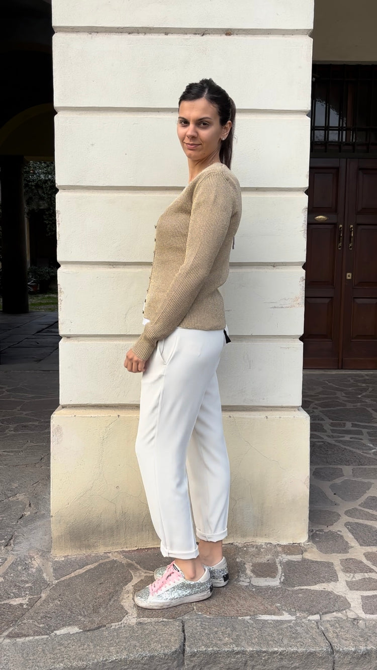 SADEY WITH LOVE - CARDIGAN LUREX - BRONZO