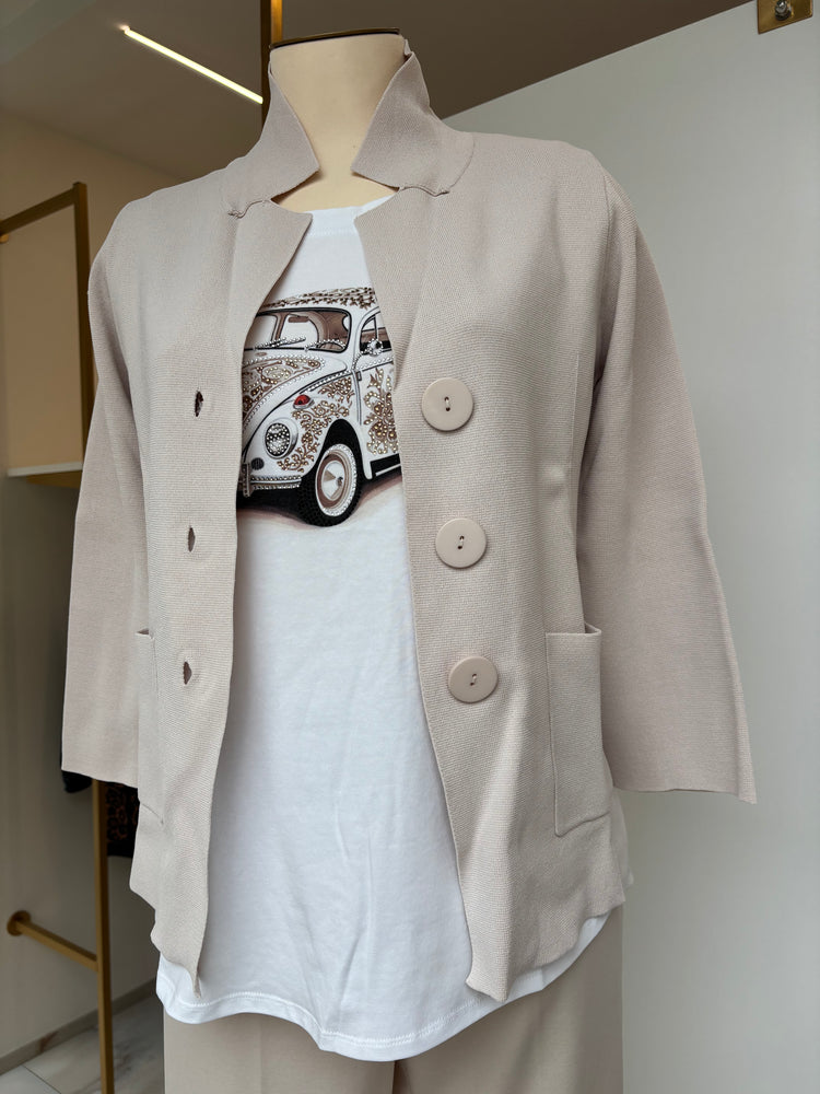 DANIEL & MAYER - GIACCHINA IN MAGLIA - BEIGE