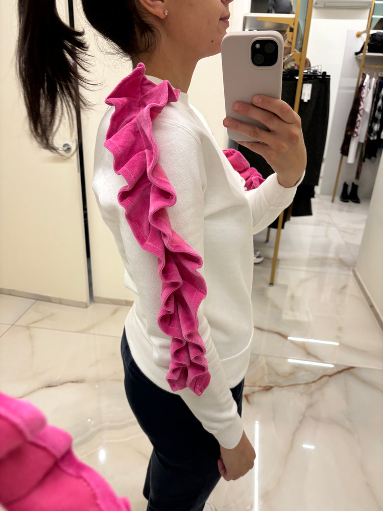 FELPA CON ROUGE - ROSA