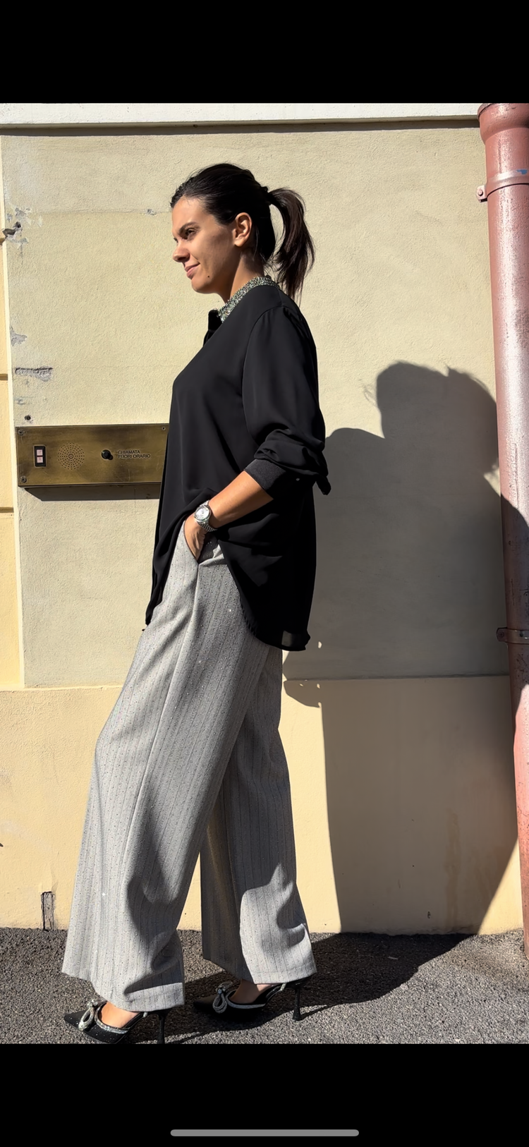 SOUVENIR - CAMICIA CON DETTAGLIO - NERA