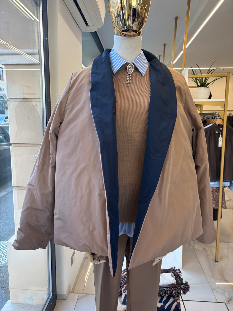 CARMEN - GIUBBINO DOUBLE FACE - BLU E BISCOTTO