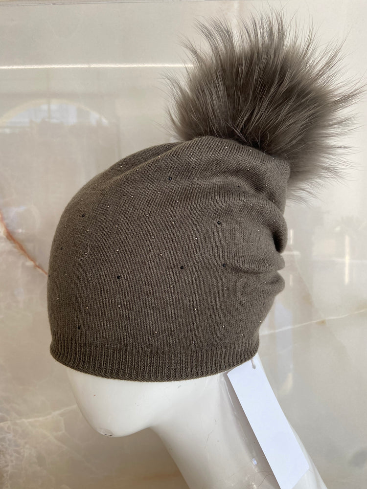 BERRETTA CON PON PON - AGATEA - VERDE MILITARE