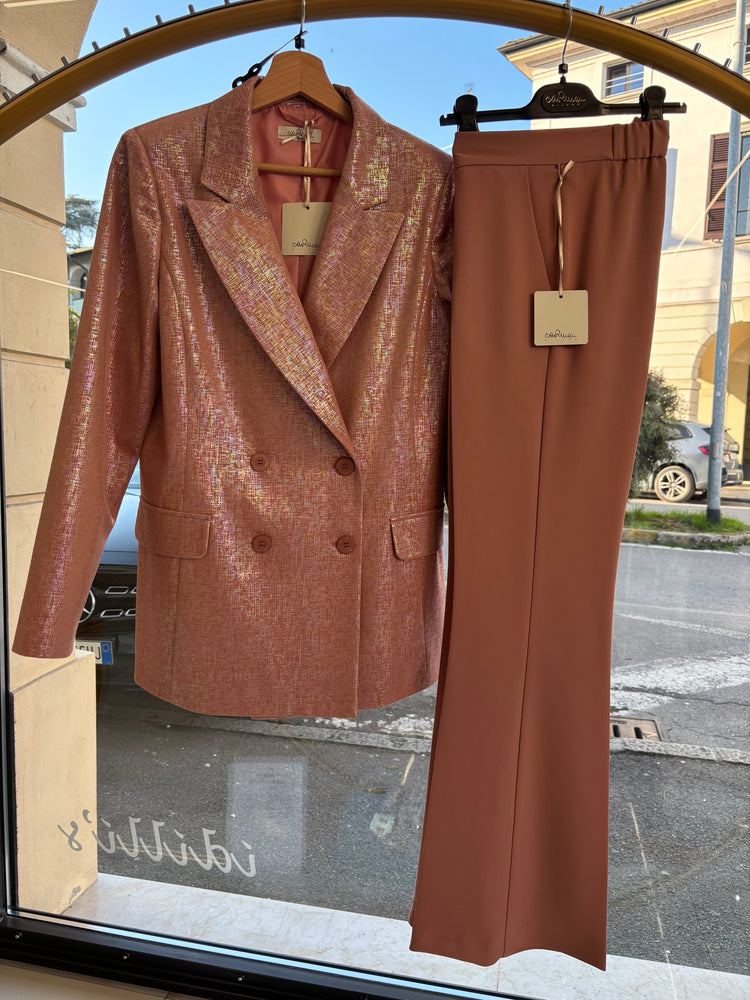 CARMEN - TAILLEUR LAME' - PANTALONE ROSA
