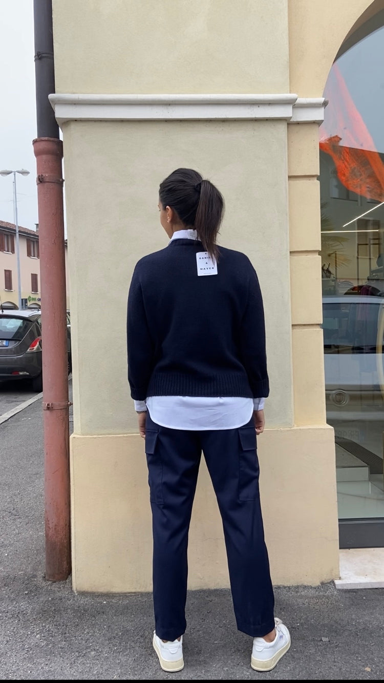 HAVEONE - PANTALONE TASCONATO - BLU