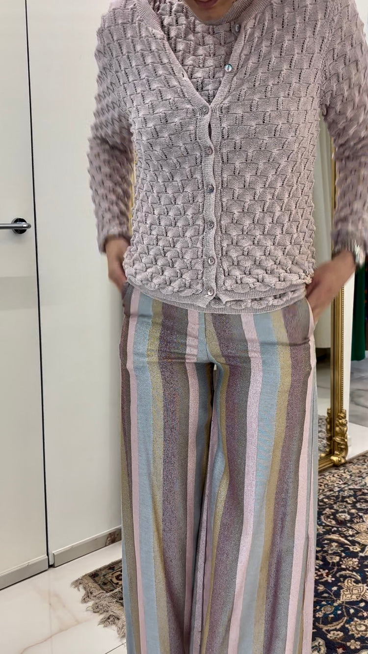 MOTEL - PANTALONE A PALAZZO  - SFUMATURE ROSA