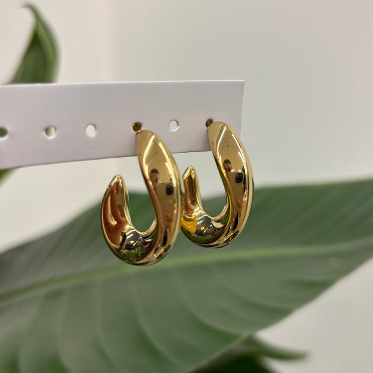 Orecchini gold hoop bold - aperto medio