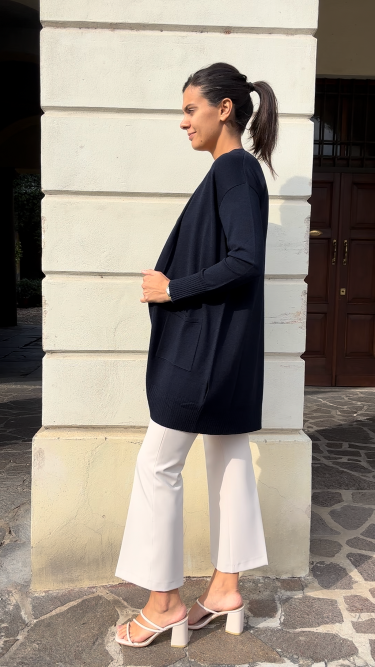 DANIEL & MAYER - CARDIGAN LUNGO - BLU