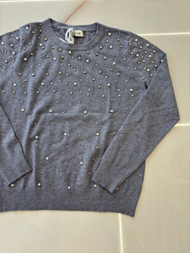 SUSY MIX - MAGLIA STRASS - GRIGIA