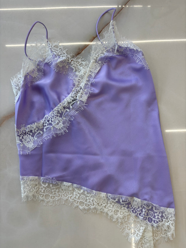 Susy mix - canotta pizzo - lilla