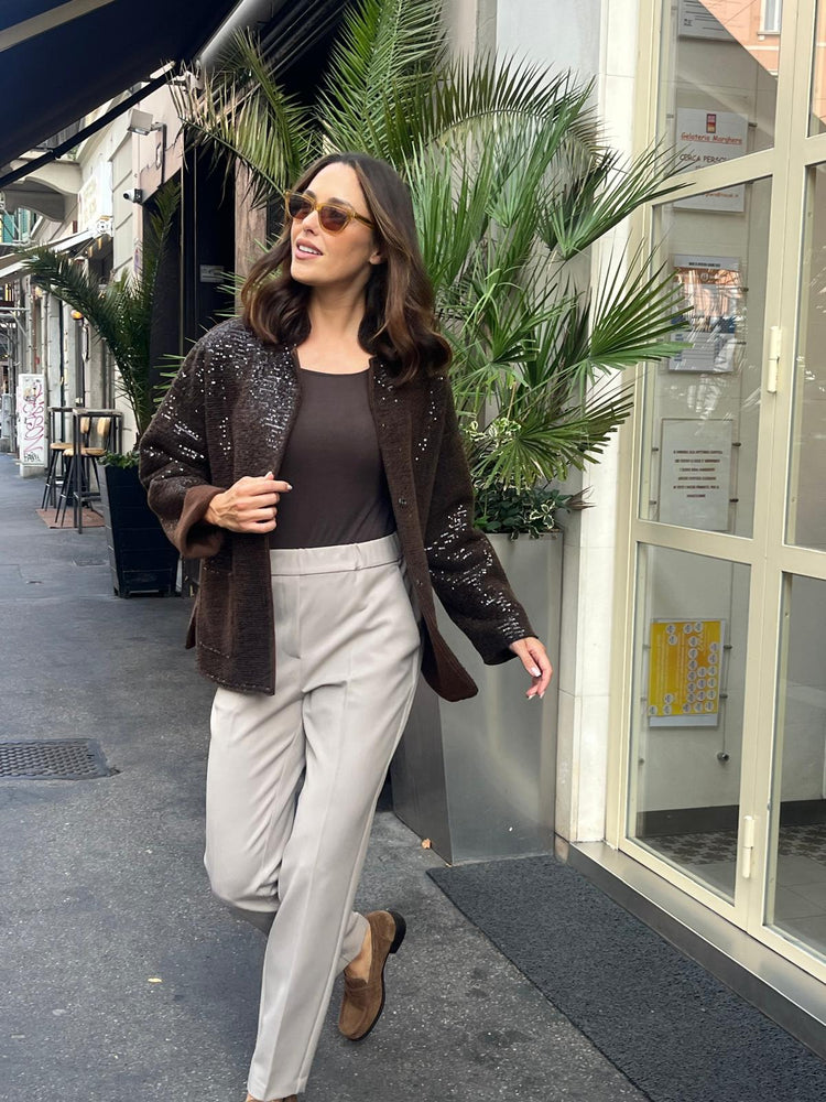 DANIEL E MAYER - GIACCA PAILLETTES - CHOCO