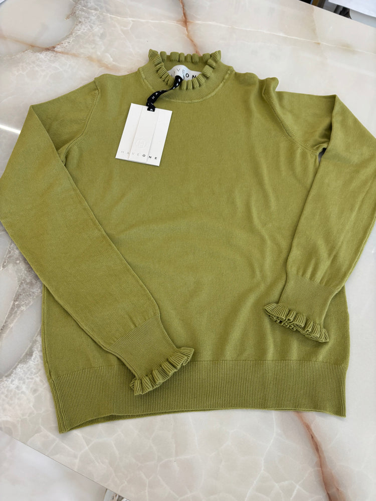 HAVEONE - MAGLIONCINO CON ROUGE - VERDE OLIO