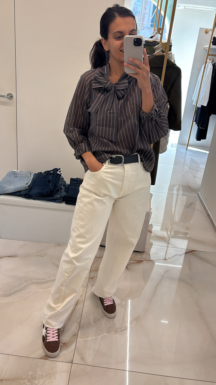 SUSY MIX - CAMICIA GESSATA - MORO