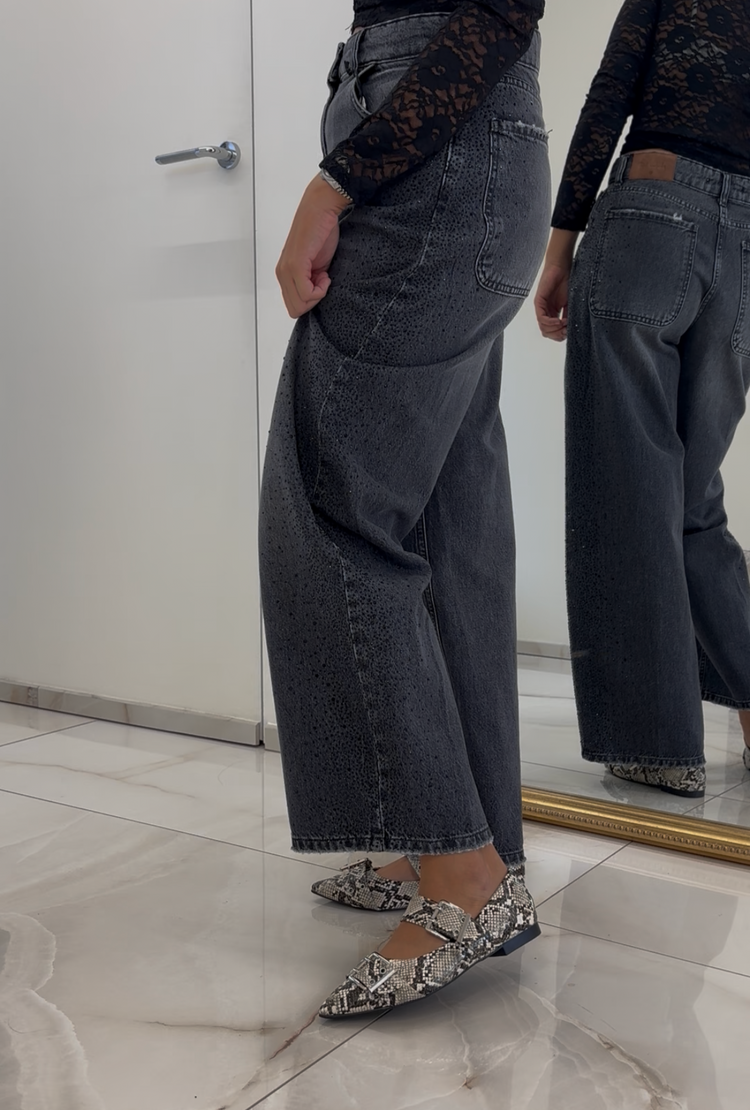 PHILIP - JEANS NERO DIAMANTINI