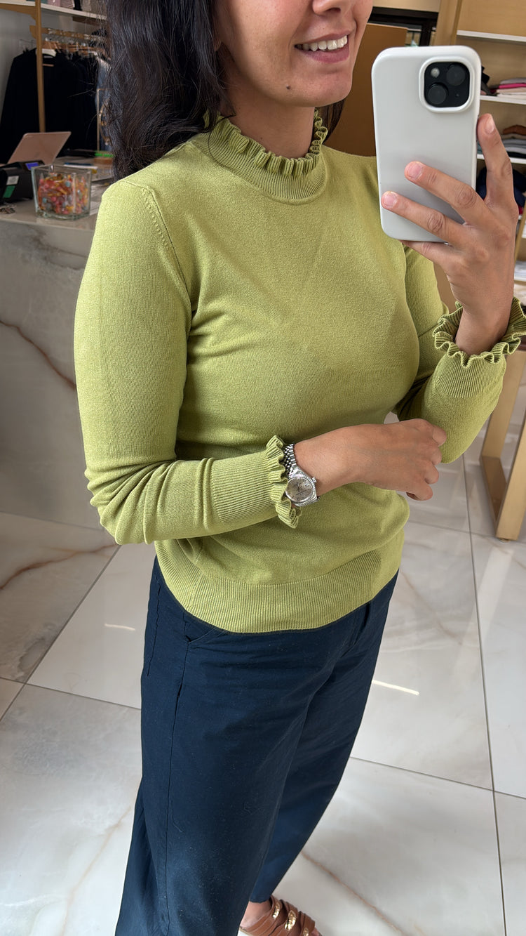 HAVEONE - MAGLIONCINO CON ROUGE - VERDE OLIO