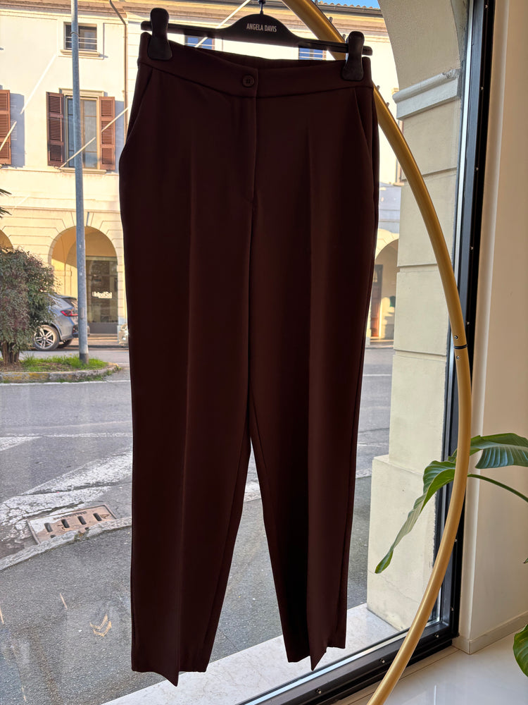 ANGELA DAVIS - PANTALONE CON COULISSE - CIOCCOLATO
